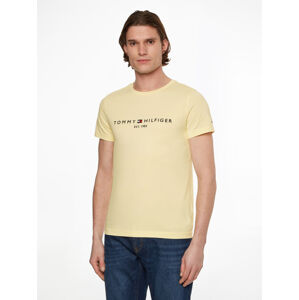 Tommy Hilfiger pánské žluté triko Logo - L (ZHF)